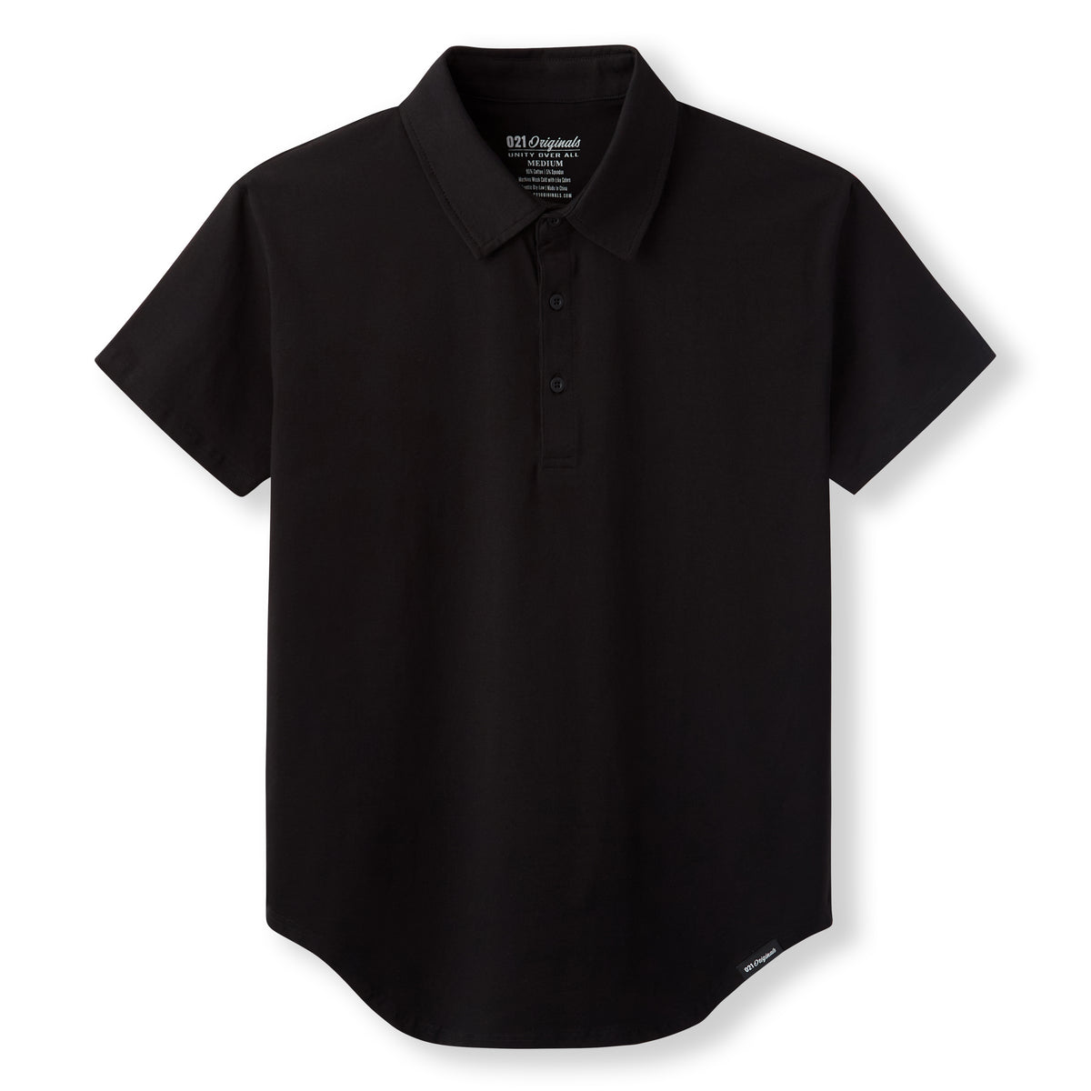 021 ESSENTIAL DROP-CUT POLO - BLACK