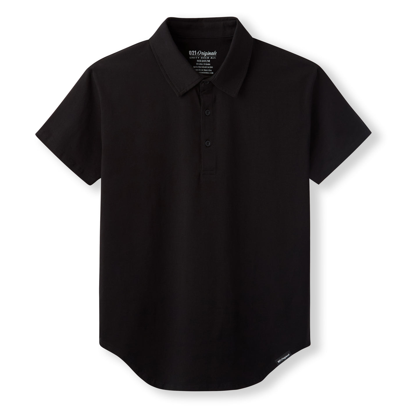 021 ESSENTIAL DROP-CUT POLO - BLACK