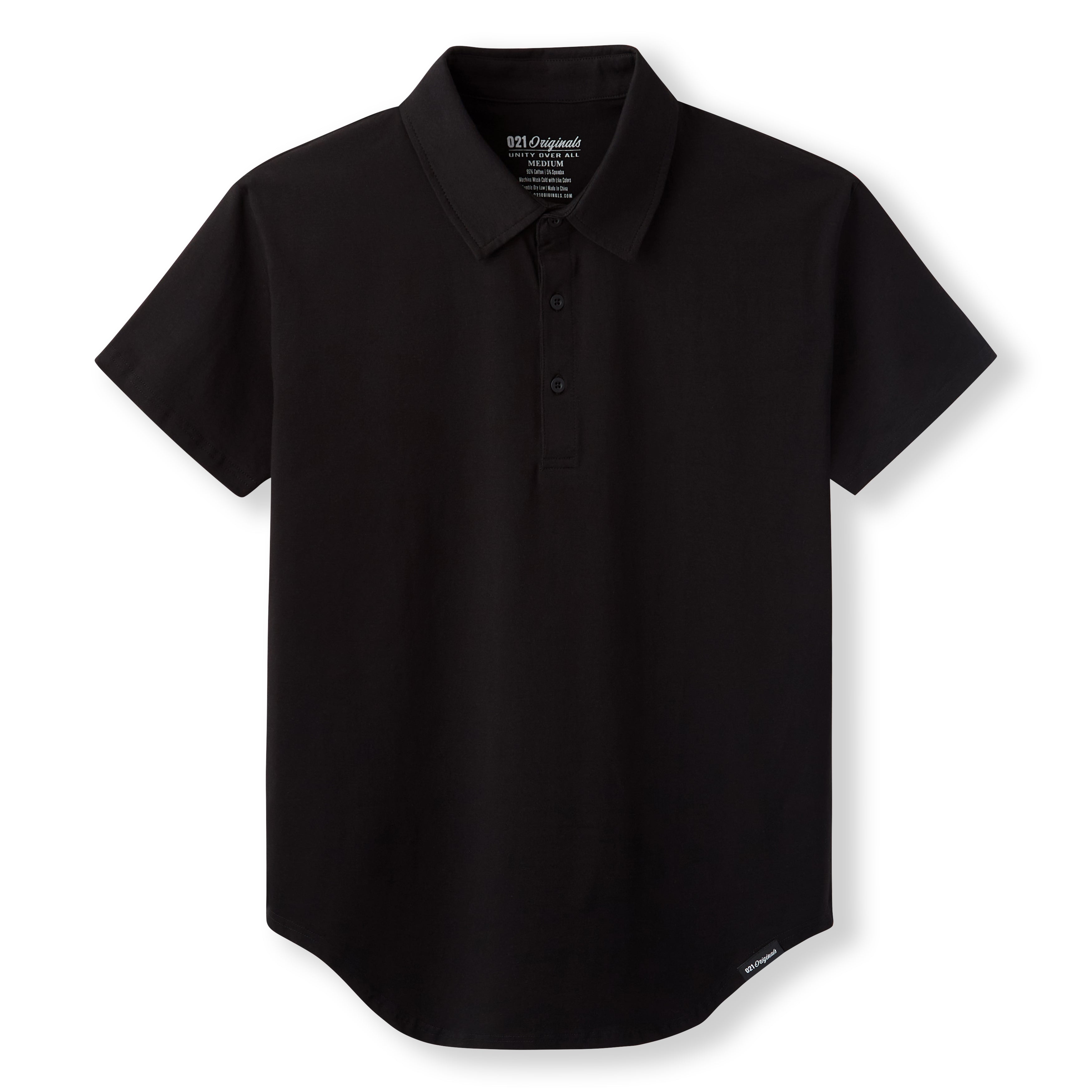 021 ESSENTIAL DROP-CUT POLO - BLACK