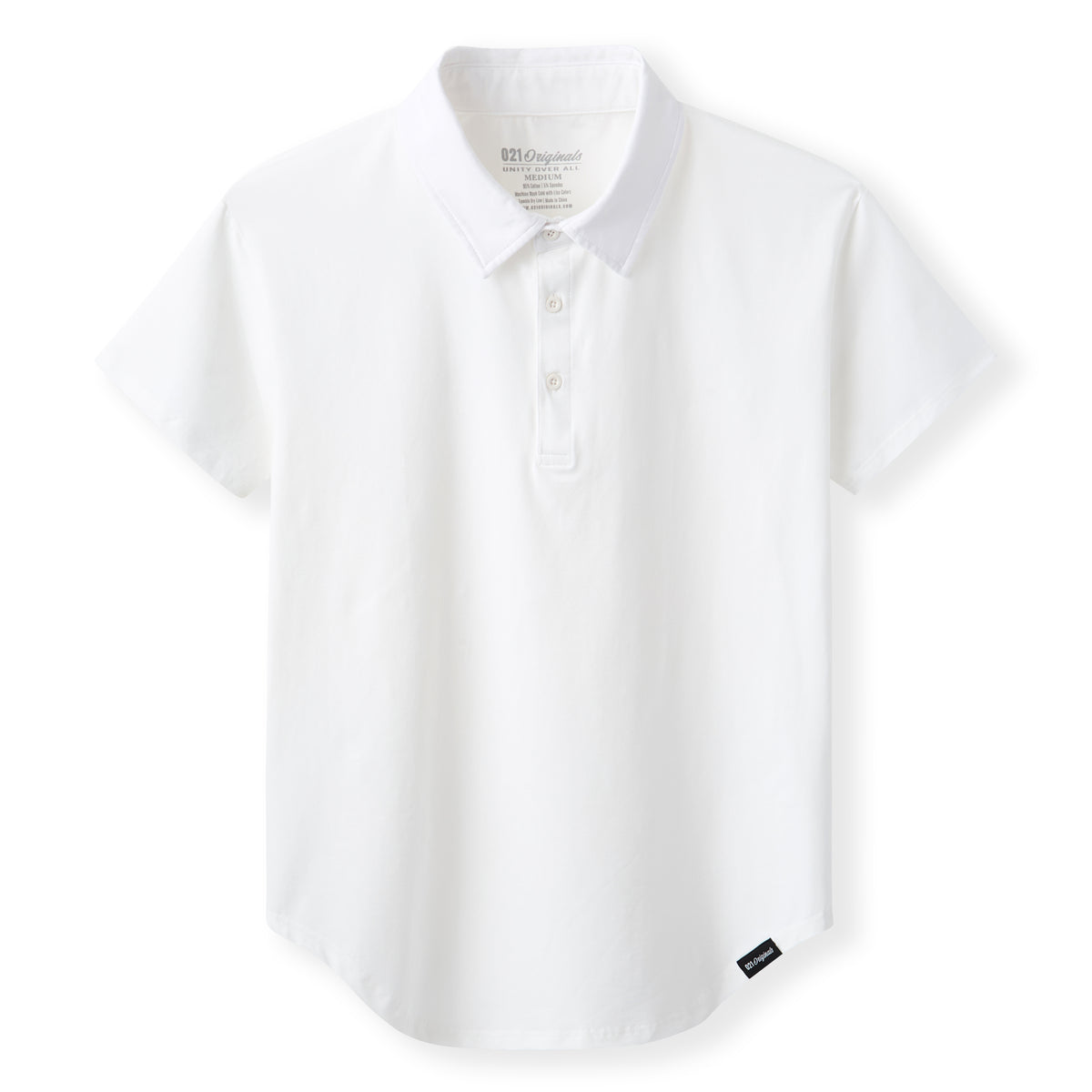 021 ESSENTIAL DROP-CUT POLO - WHITE
