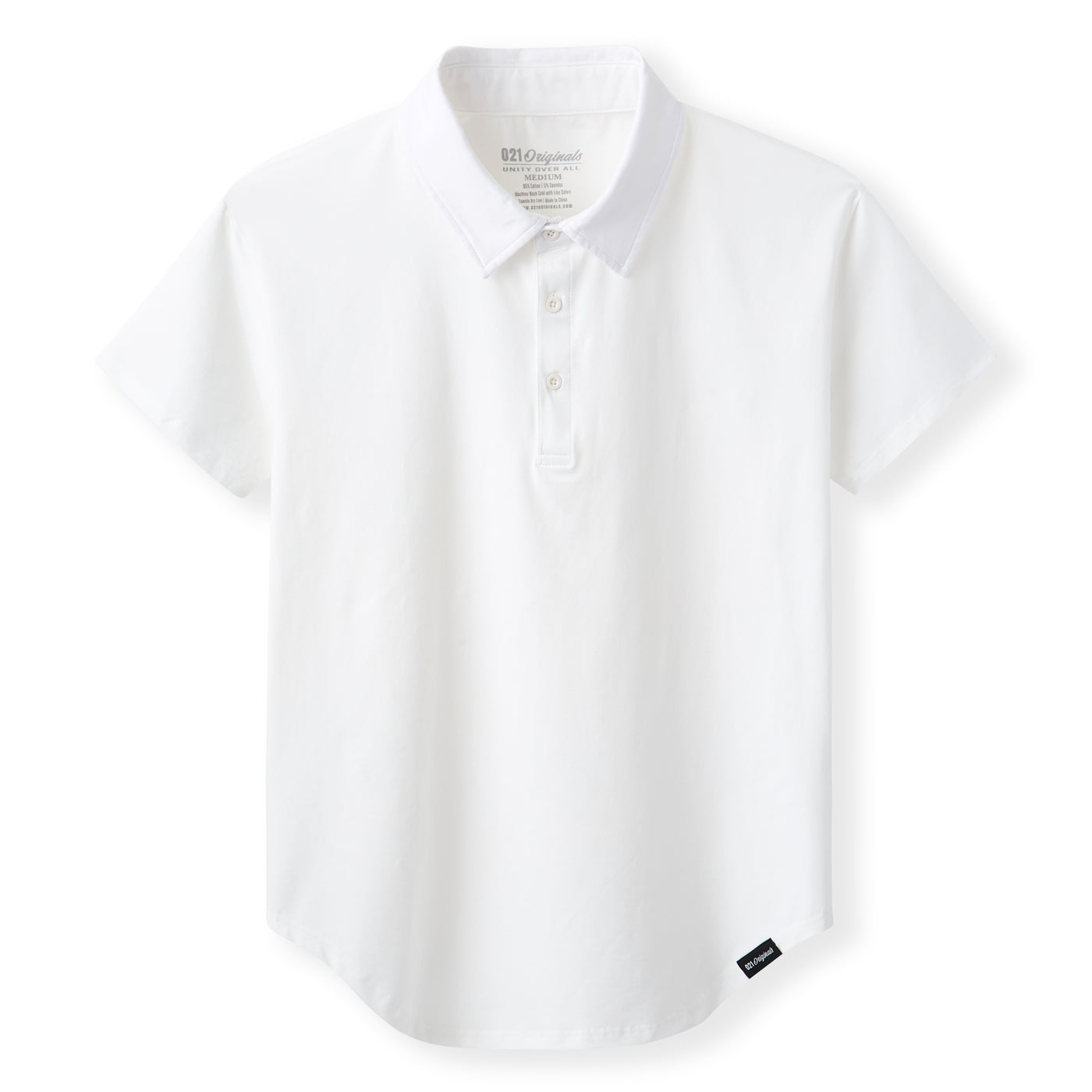 021 ESSENTIAL DROP-CUT POLO - WHITE