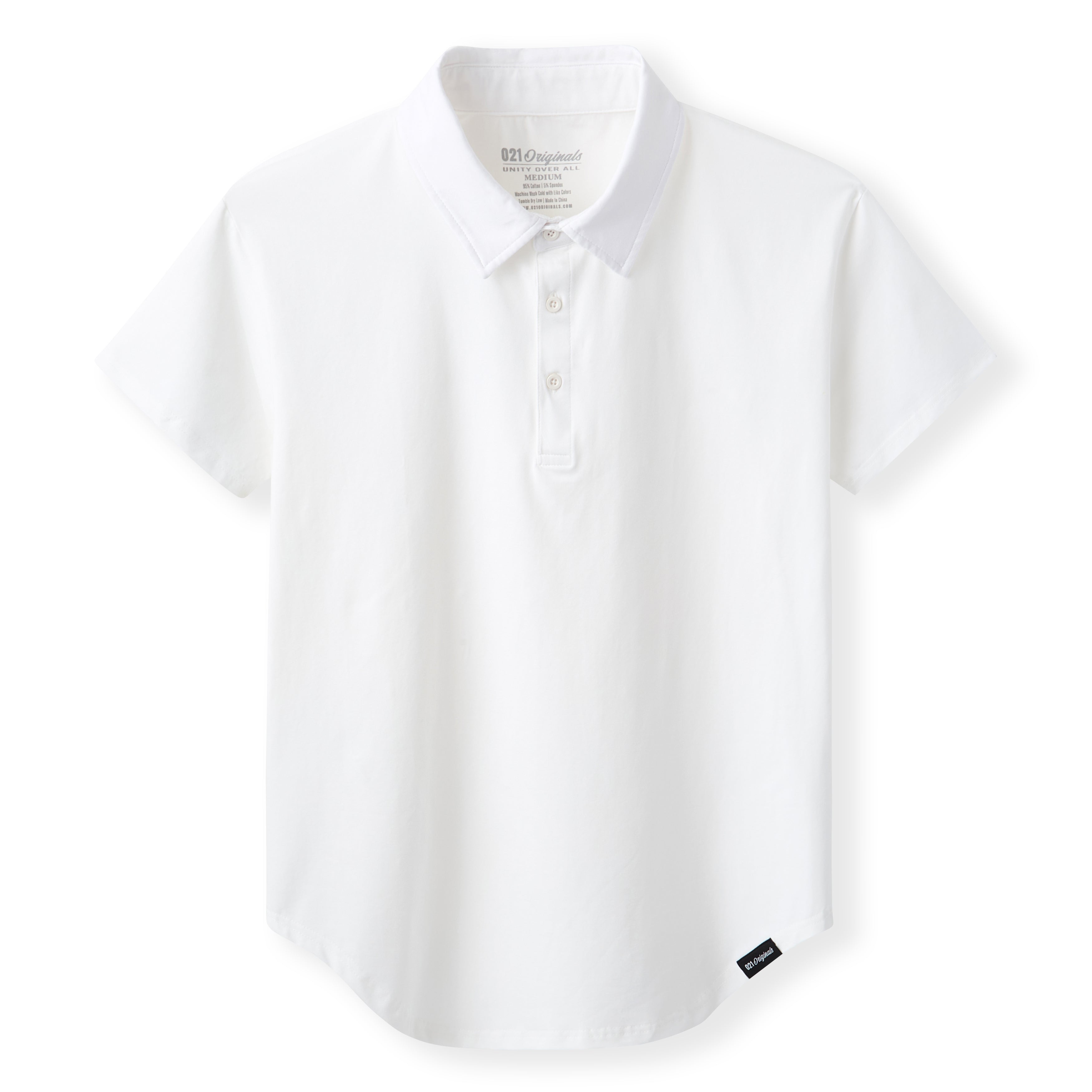 021 ESSENTIAL DROP-CUT POLO - WHITE