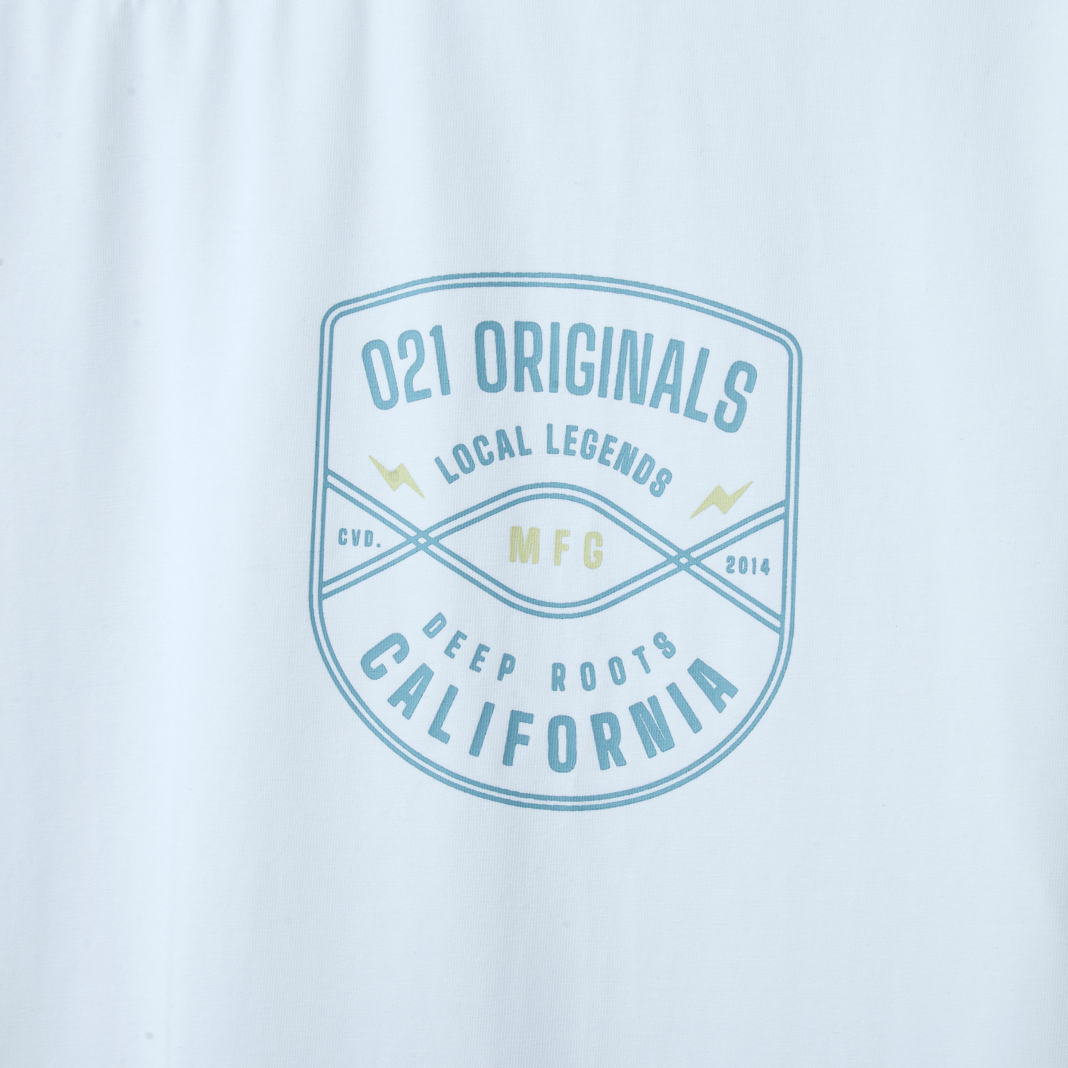 CREST SPLIT-HEM T-SHIRT - WHITE