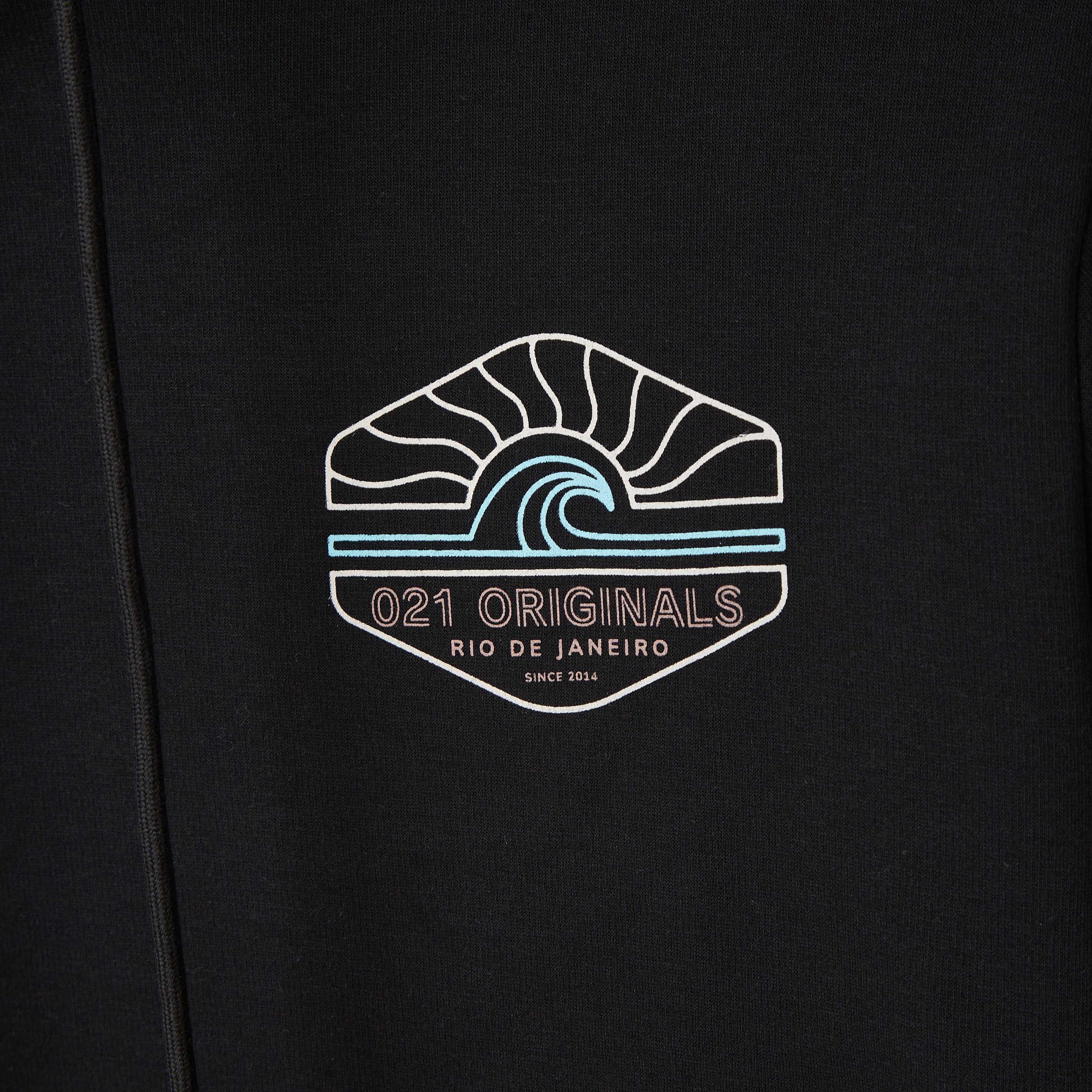 WIRE WAVE DROP CUT HOODIE - BLACK