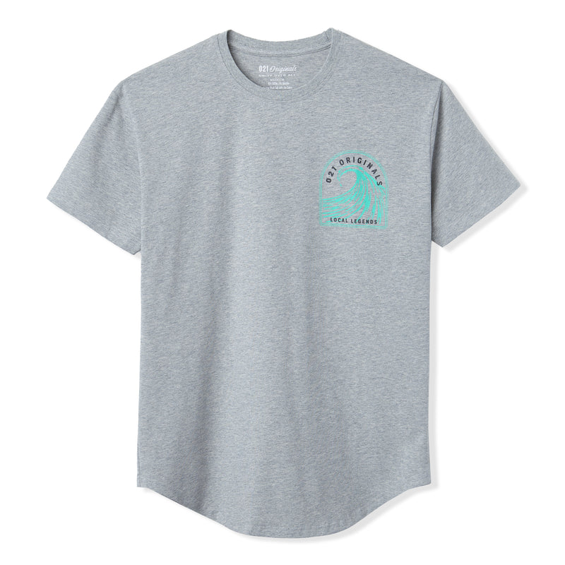 HIGH TIDE DROP-CUT T-SHIRT - HEATHER GREY