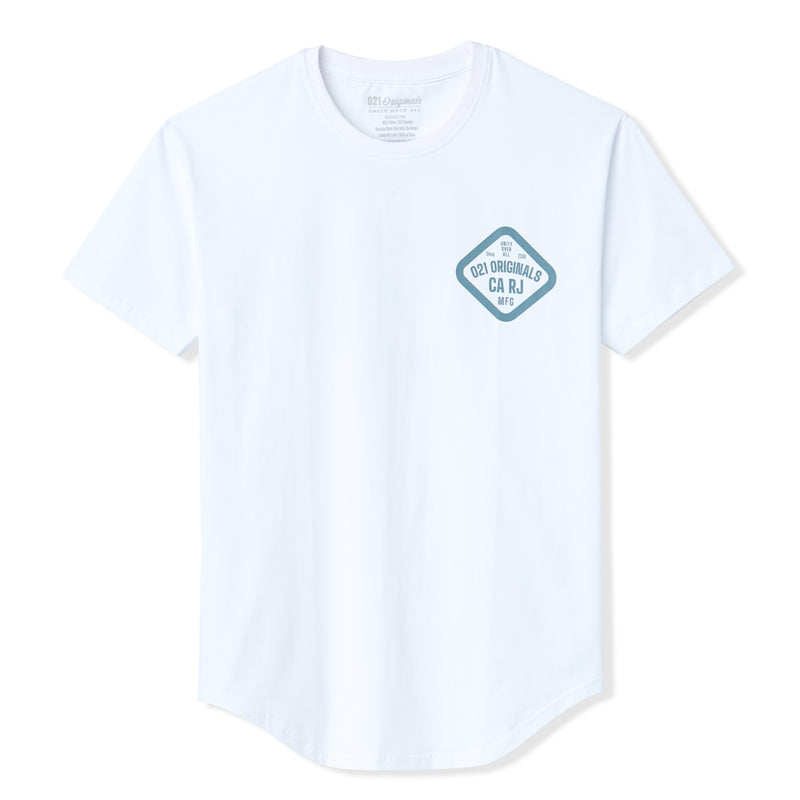 TRIFECTA DROP-CUT T-SHIRT - WHITE