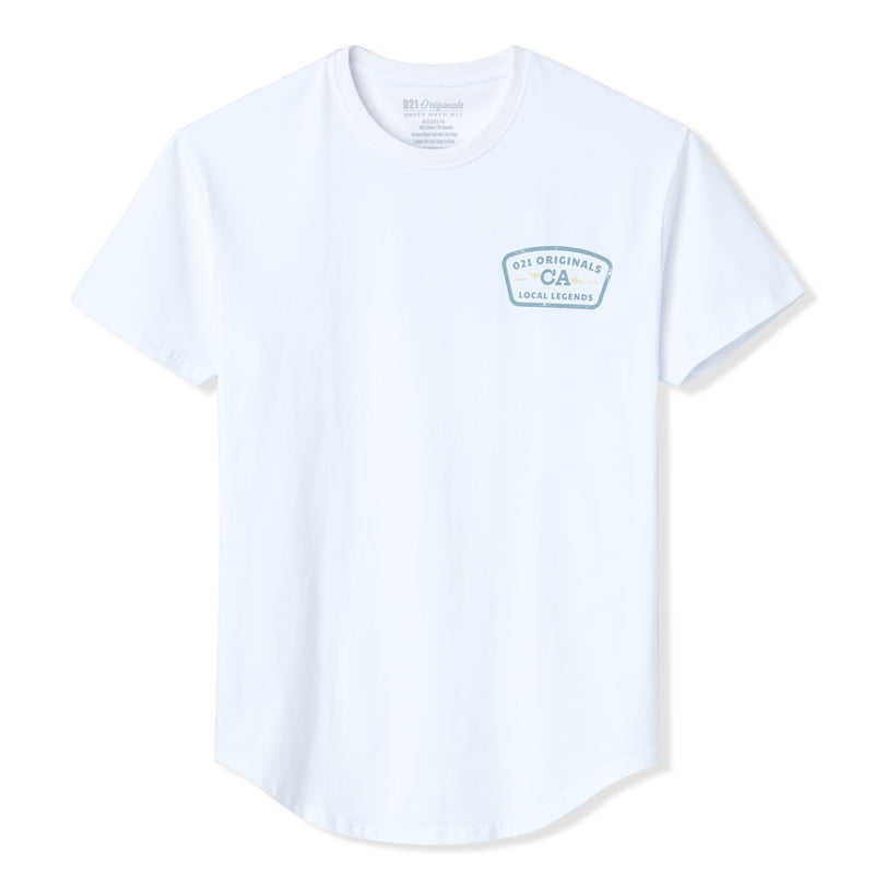 CA LEGENDS DROP-CUT T-SHIRT - WHITE