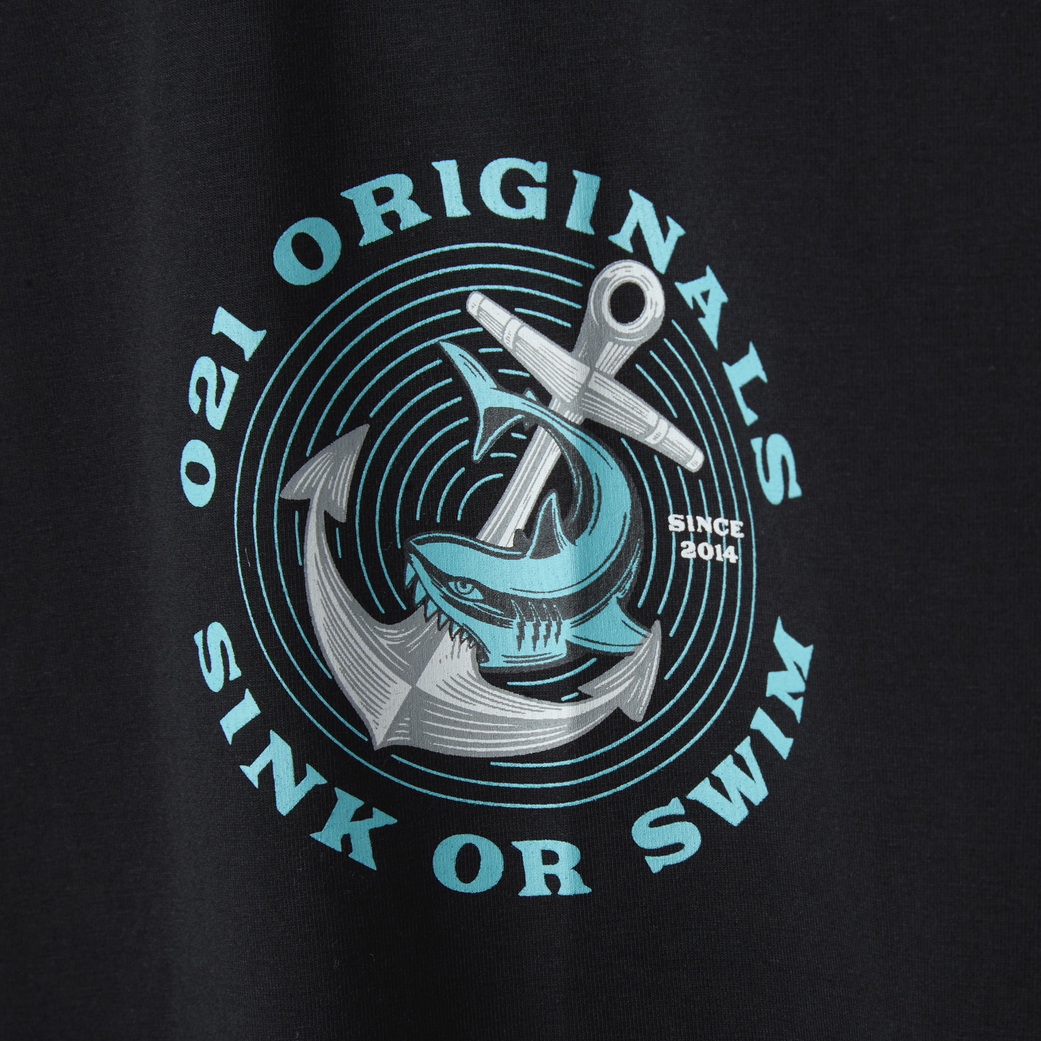 SINK OR SWIM DROP-CUT T-SHIRT - BLACK