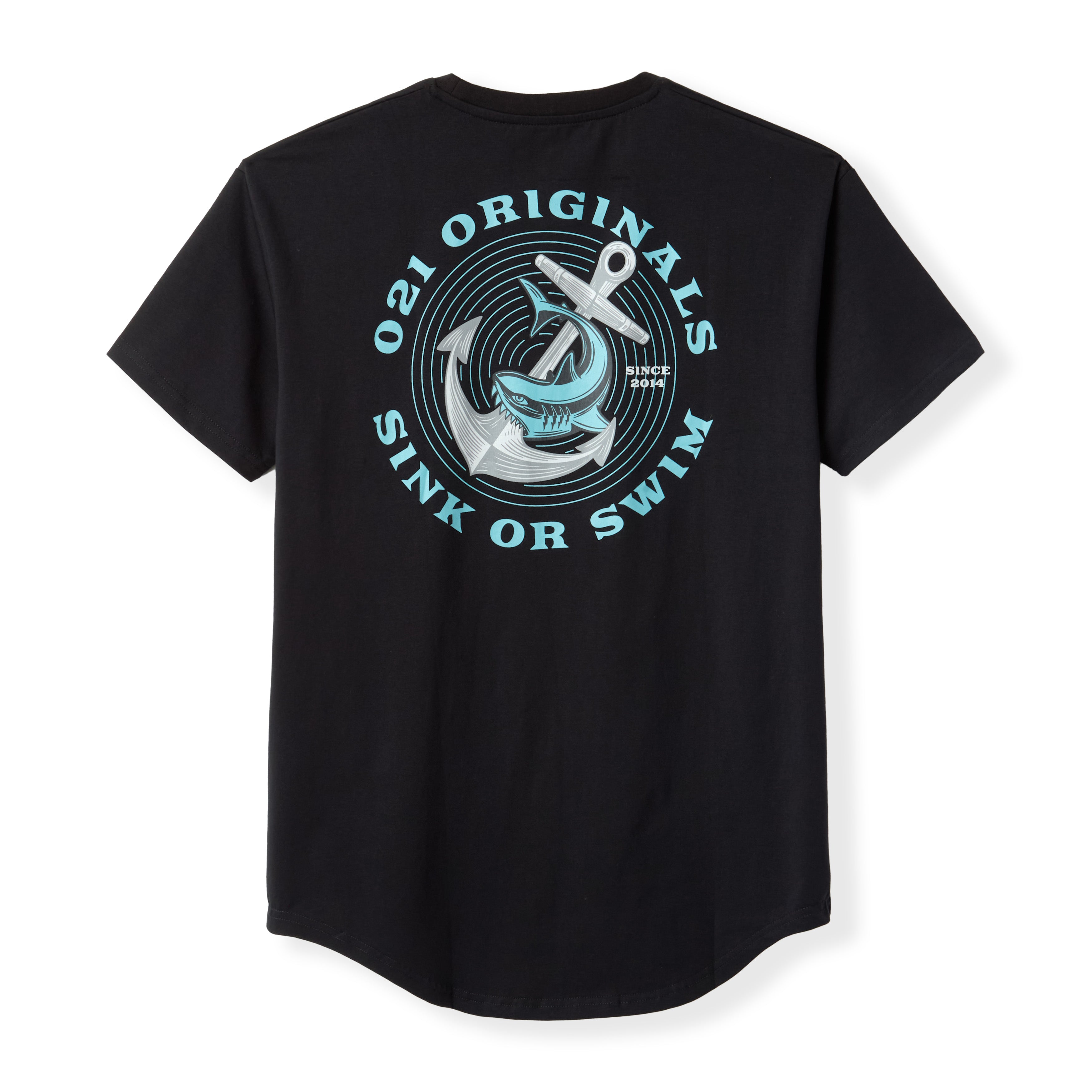 SINK OR SWIM DROP-CUT T-SHIRT - BLACK