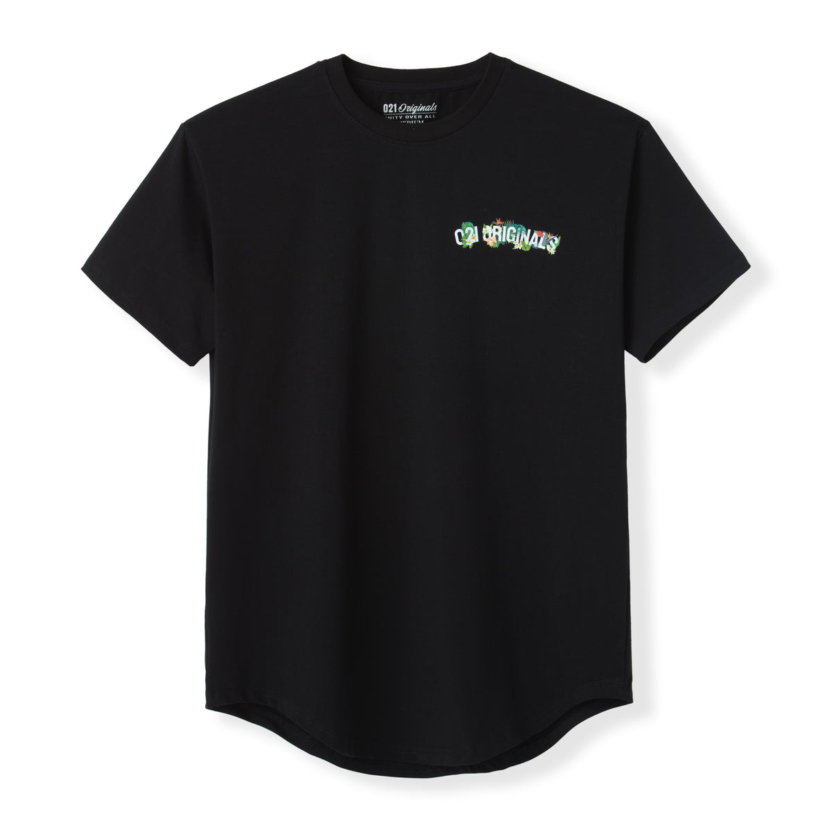 FULL BLOOM DROP-CUT T-SHIRT - BLACK