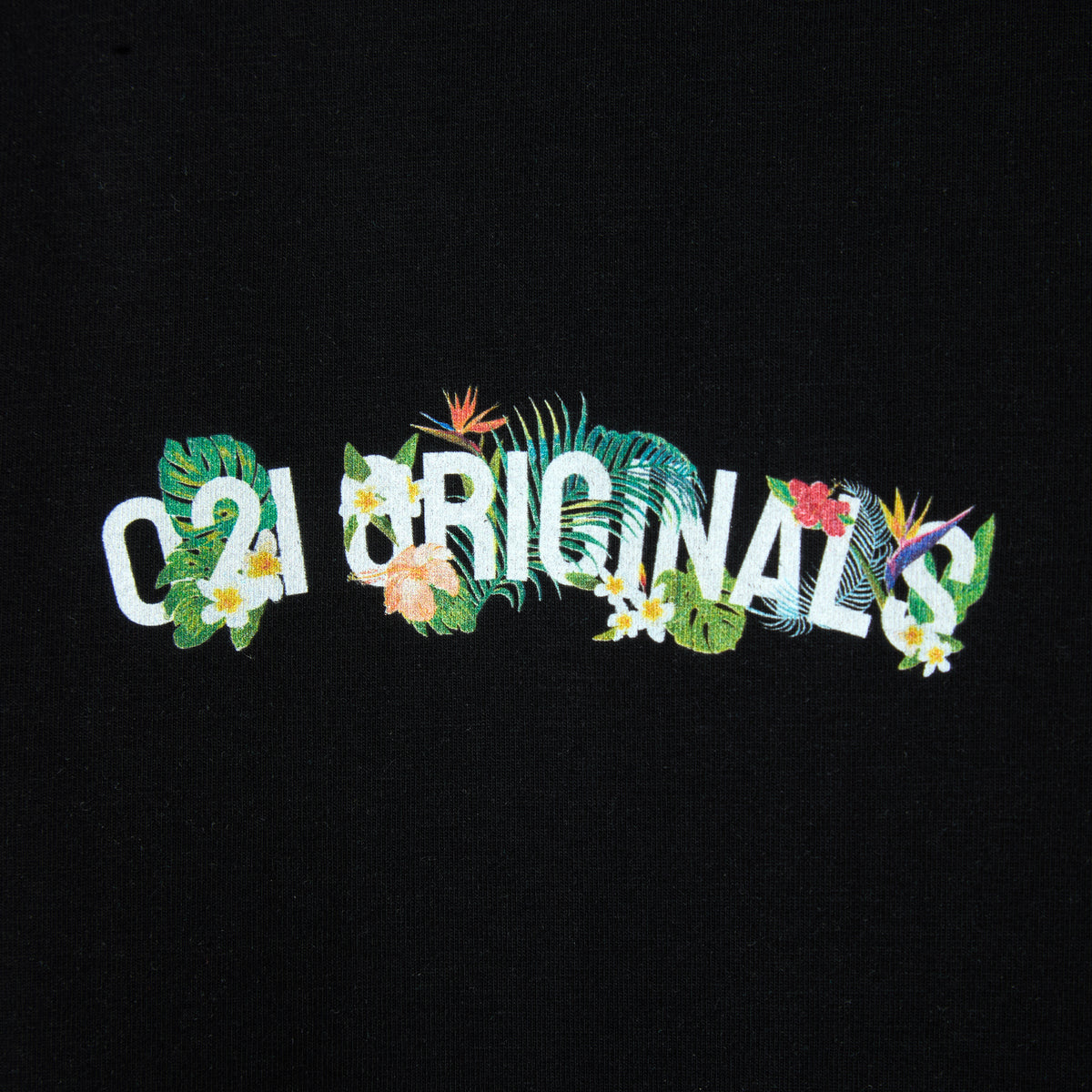 FULL BLOOM DROP-CUT T-SHIRT - BLACK