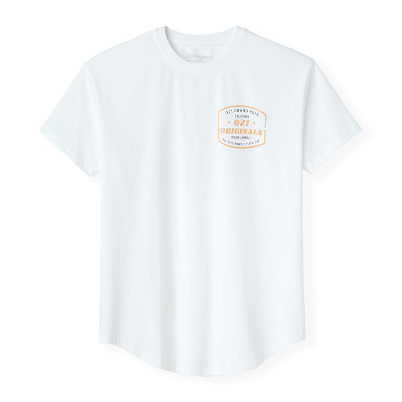 GRAND PRIX DROP-CUT T-SHIRT - WHITE
