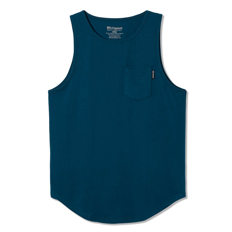 021 ESSENTIAL DROP-CUT TANK - DEEP BLUE