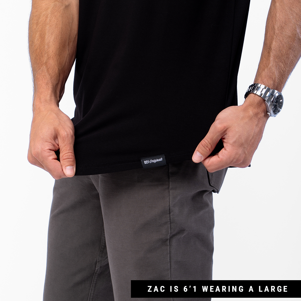 021 ESSENTIAL DROP-CUT POLO - BLACK