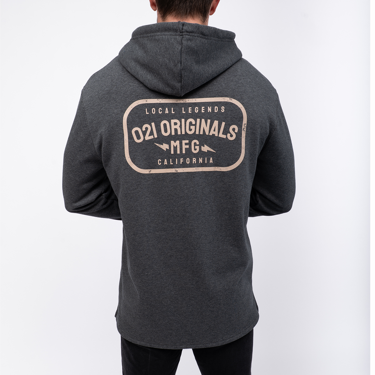 LOCAL MFG SPLIT-HEM HOODIE - DARK HEATHER