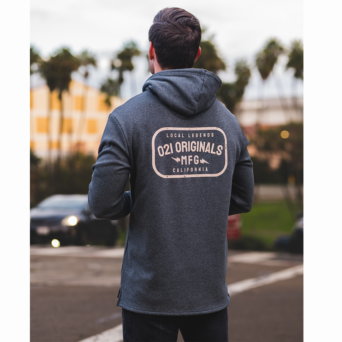 LOCAL MFG SPLIT-HEM HOODIE - DARK HEATHER