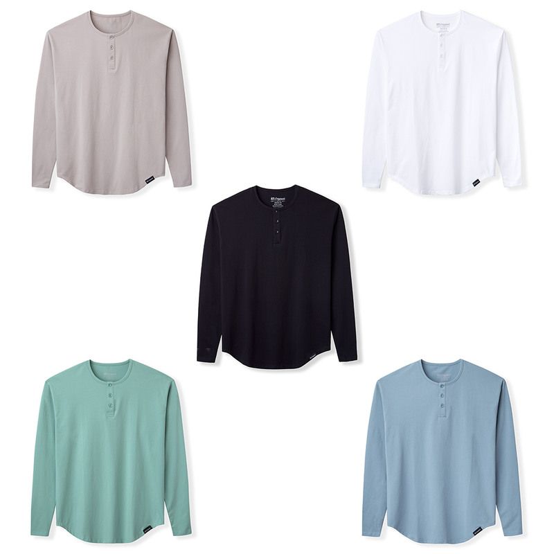 021 ESSENTIAL DROP-CUT LONG SLEEVE HENLEY - BUNDLE