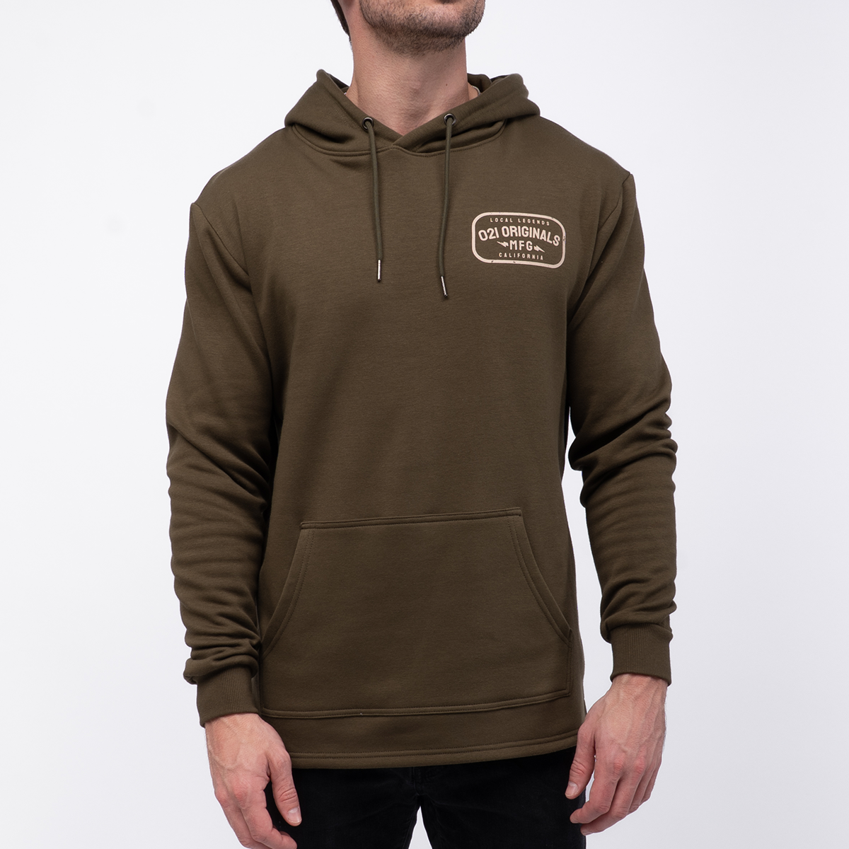 LOCAL MFG SPLIT-HEM HOODIE - OD GREEN