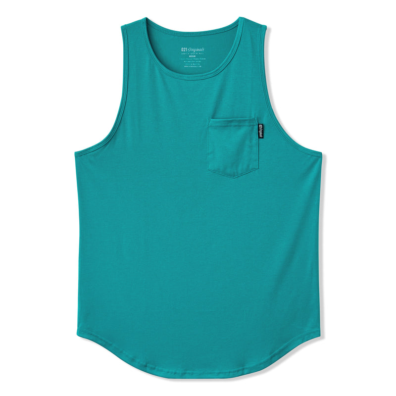 021 ESSENTIAL DROP-CUT TANK - TEAL