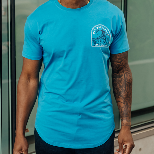 HIGH TIDE DROP-CUT T-SHIRT - ELECTRIC BLUE