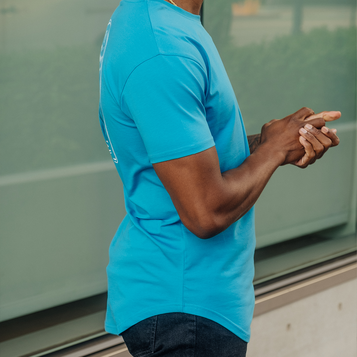 Casual Electric Blue Tee