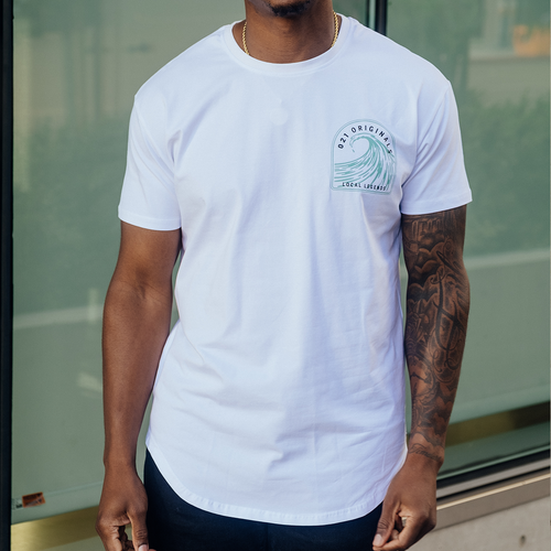 HIGH TIDE DROP-CUT T-SHIRT - WHITE