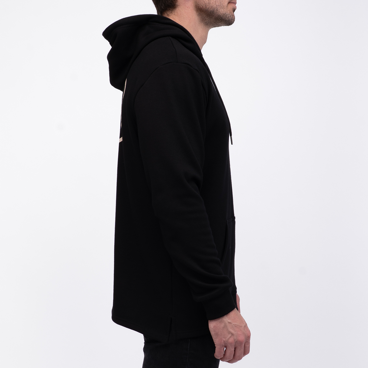 LOCAL MFG SPLIT-HEM HOODIE - BLACK