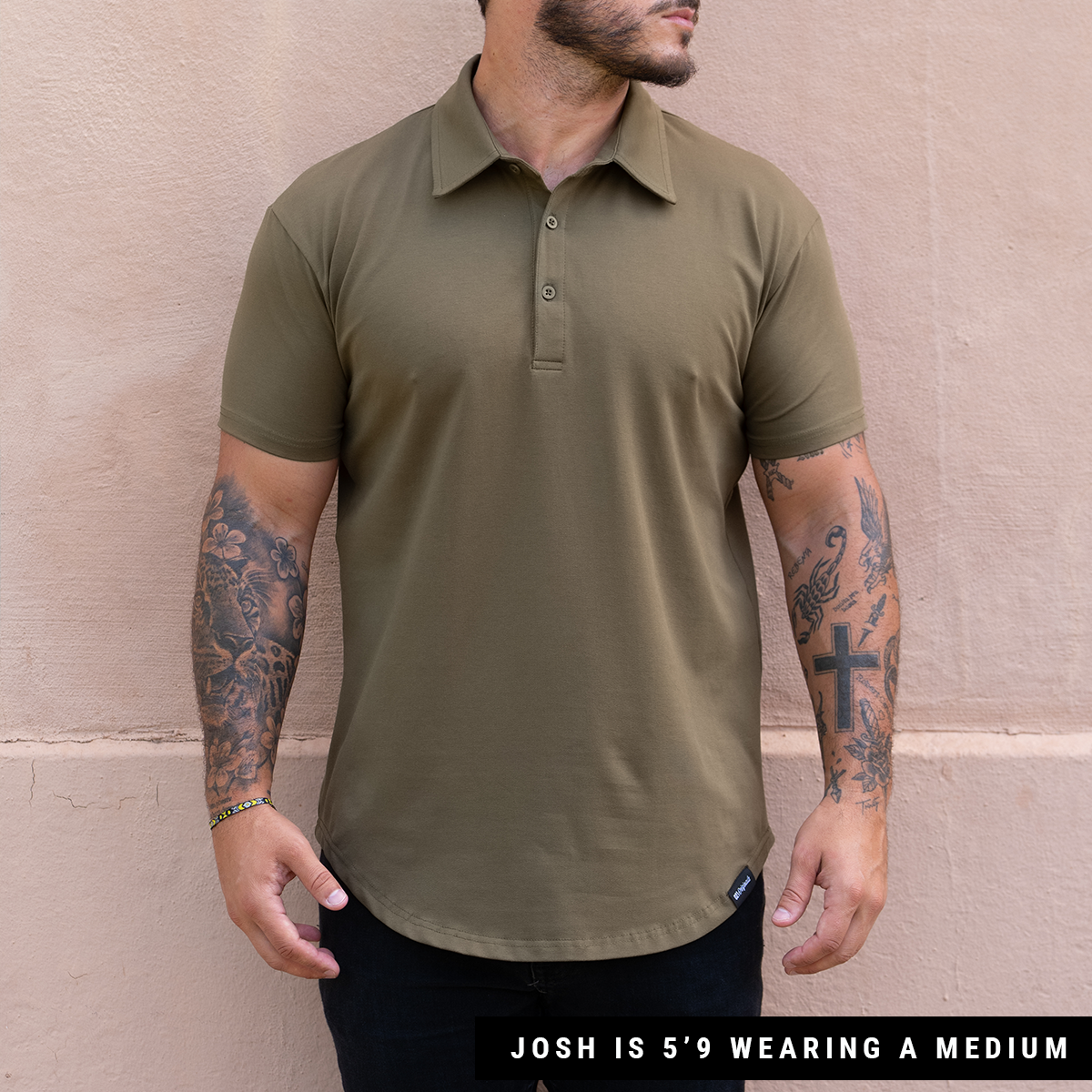 021 ESSENTIAL DROP-CUT POLO - OLIVE
