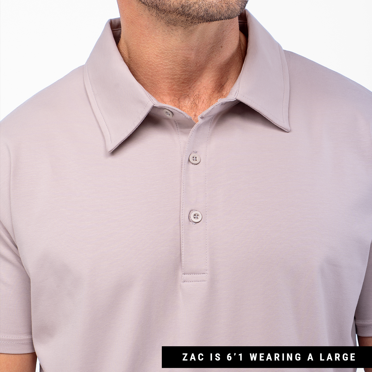 021 ESSENTIAL DROP-CUT POLO - CEMENT
