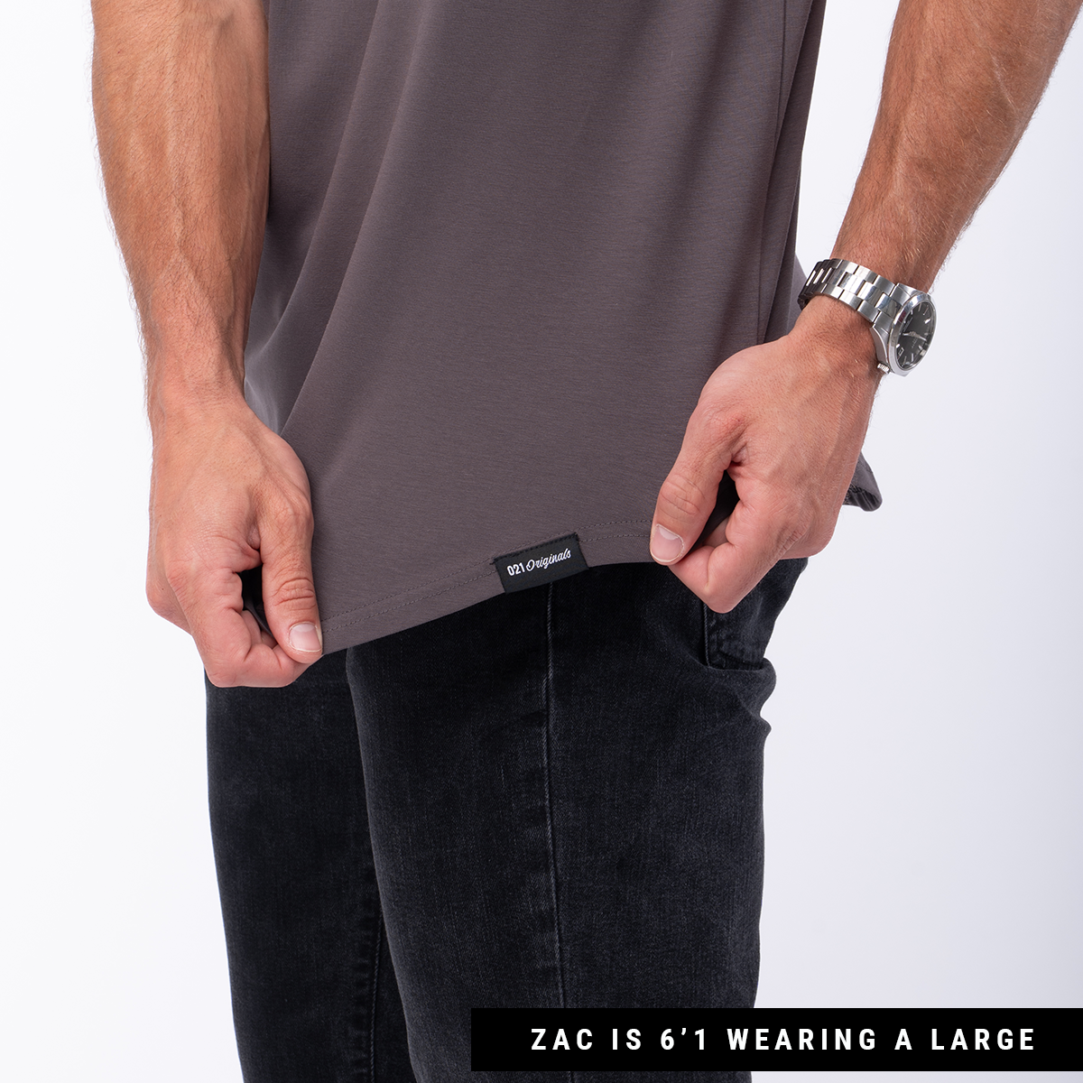 021 ESSENTIAL DROP-CUT POLO - CHARCOAL