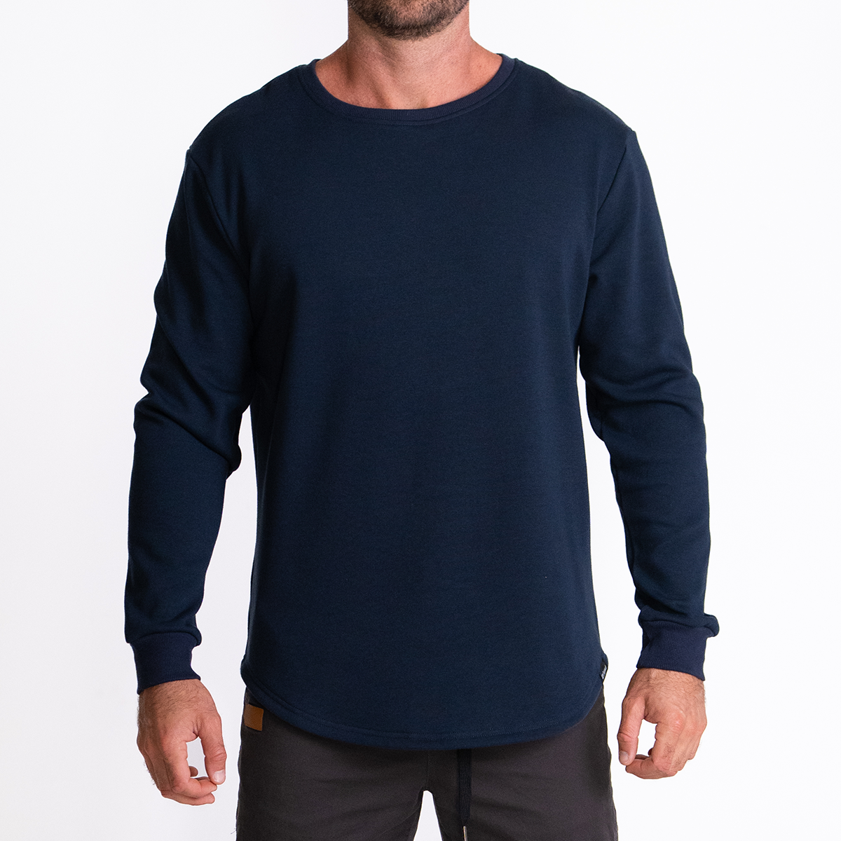 021 ESSENTIAL DROP CUT CREWNECK - NAVY