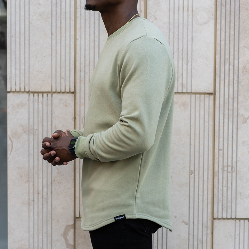 Premium Olive Crewneck Stretch