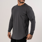 Drop-Cut Long Sleeve Shirt Charcoal