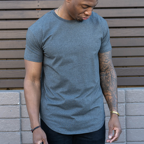 021 ESSENTIAL DROP-CUT T-SHIRT - DARK HEATHER