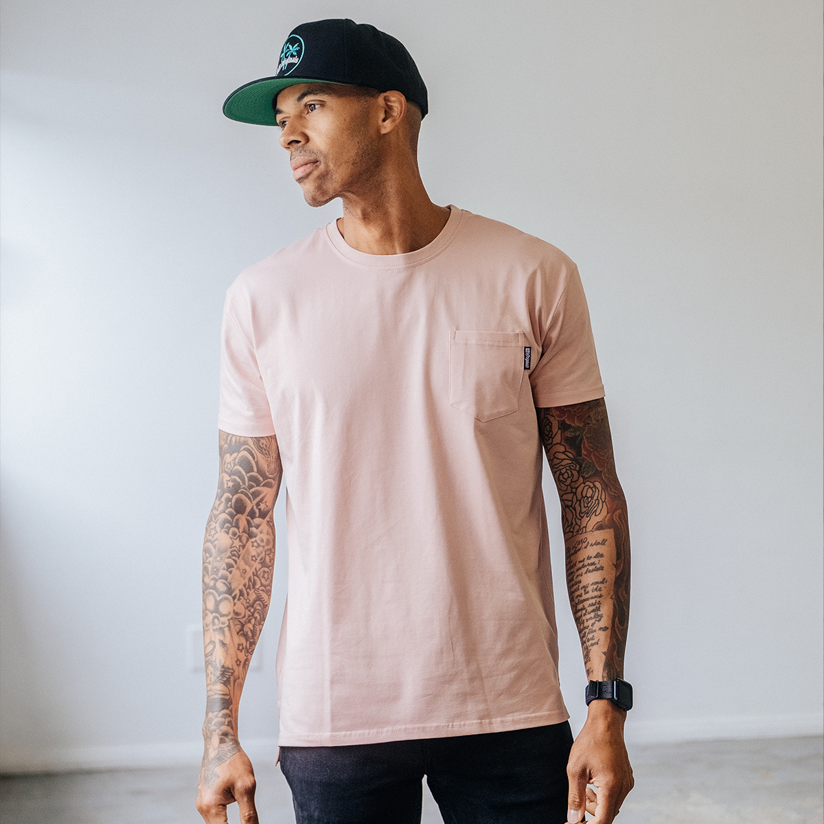 021 ESSENTIAL POCKET T-SHIRT - DUSTY ROSE