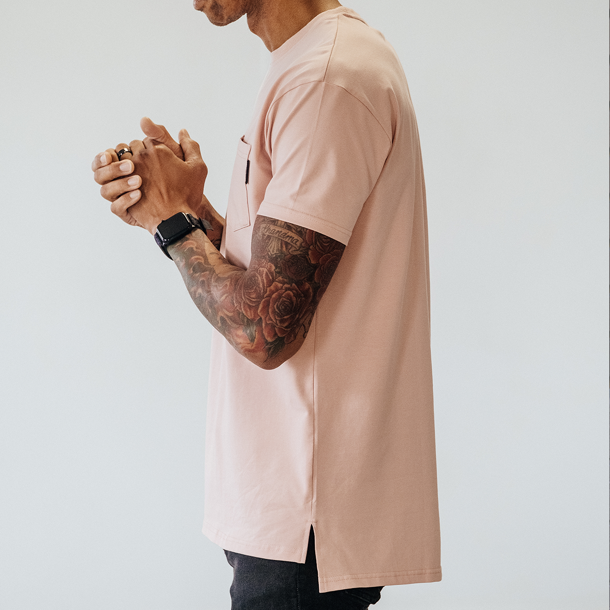 021 ESSENTIAL POCKET T-SHIRT - DUSTY ROSE