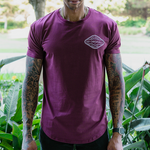 Drop-Cut Athletic Maroon Tee