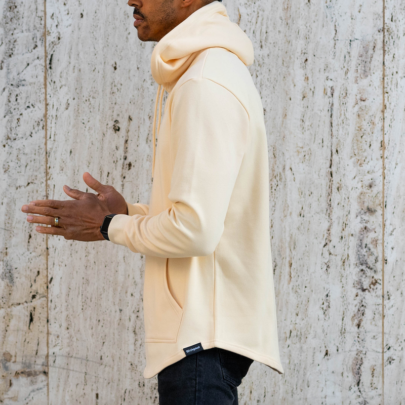 021 ESSENTIAL DROP CUT HOODIE - SAND