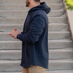 021 ESSENTIAL DROP CUT HOODIE - NAVY