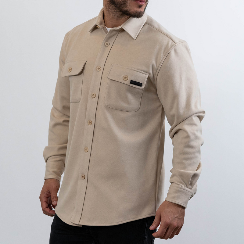 021 ESSENTIAL OVERSHIRT - BEIGE