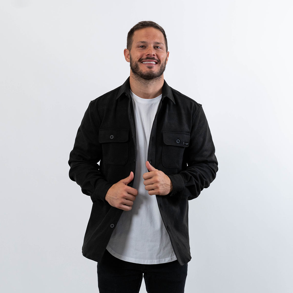 021 ESSENTIAL OVERSHIRT - BLACK