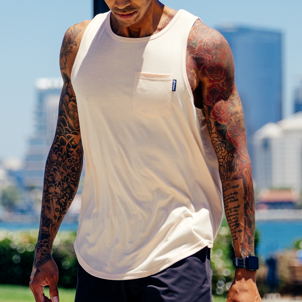 021 ESSENTIAL DROP-CUT TANK - CORAL SAND