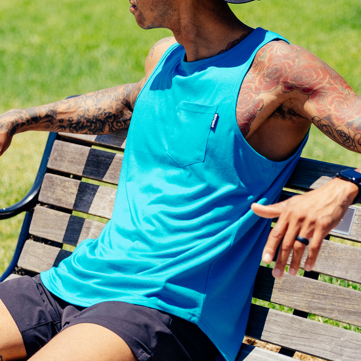 021 ESSENTIAL DROP-CUT TANK - TEAL