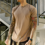 021 ESSENTIAL DROP-CUT T-SHIRT - ASH