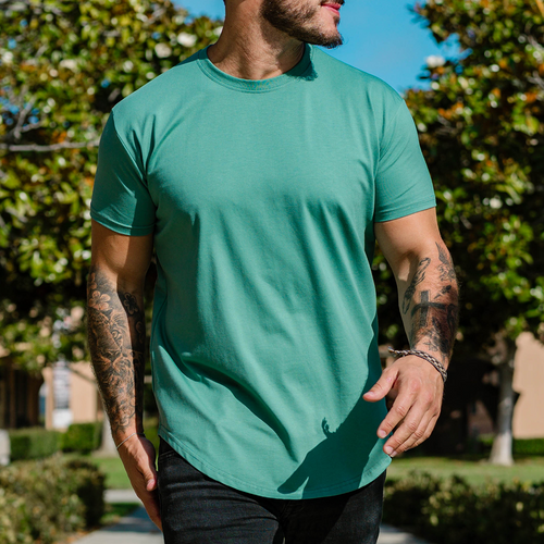 021 ESSENTIAL DROP-CUT T-SHIRT - SEA GREEN