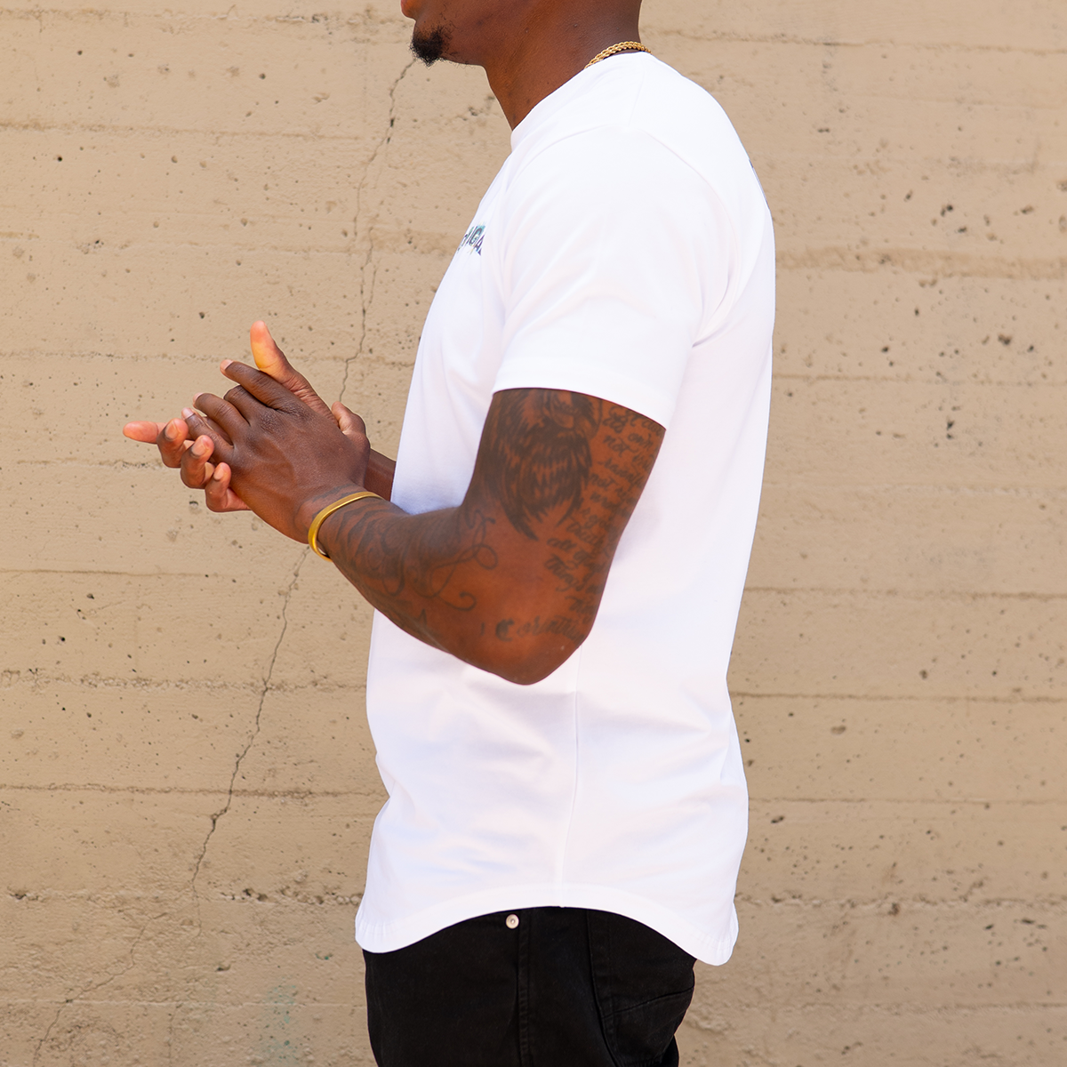 FULL BLOOM DROP-CUT T-SHIRT - WHITE