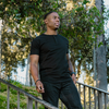 021 ESSENTIAL DROP-CUT HENLEY - BLACK