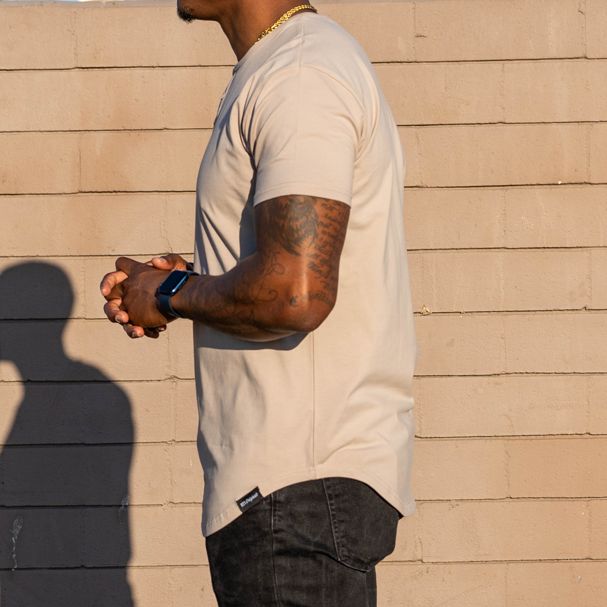 021 ESSENTIAL DROP-CUT HENLEY - CEMENT