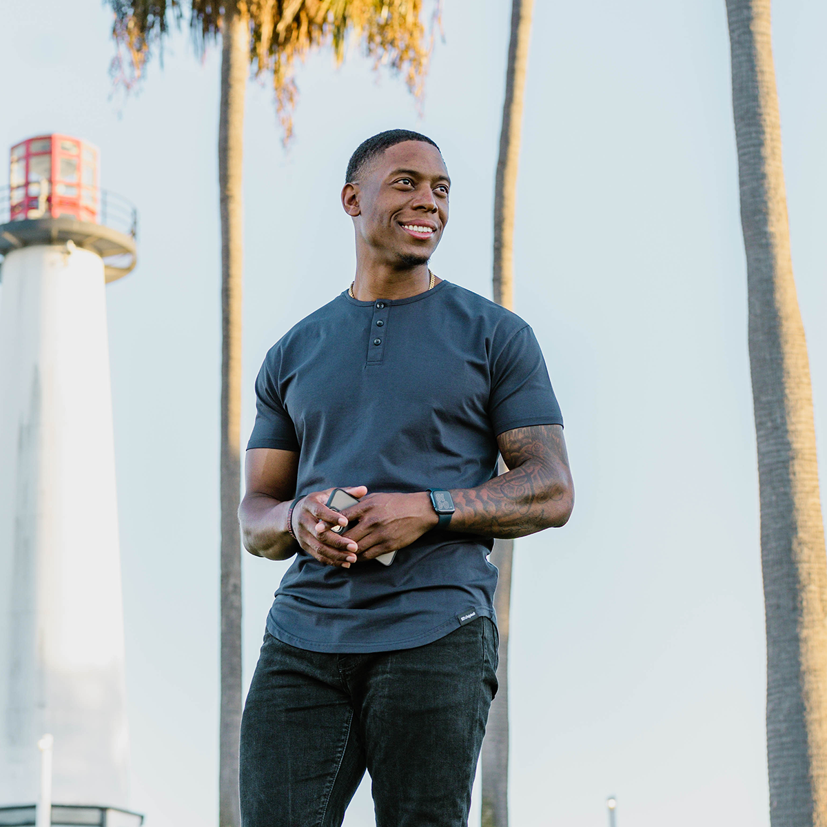 021 ESSENTIAL DROP-CUT HENLEY - CHARCOAL