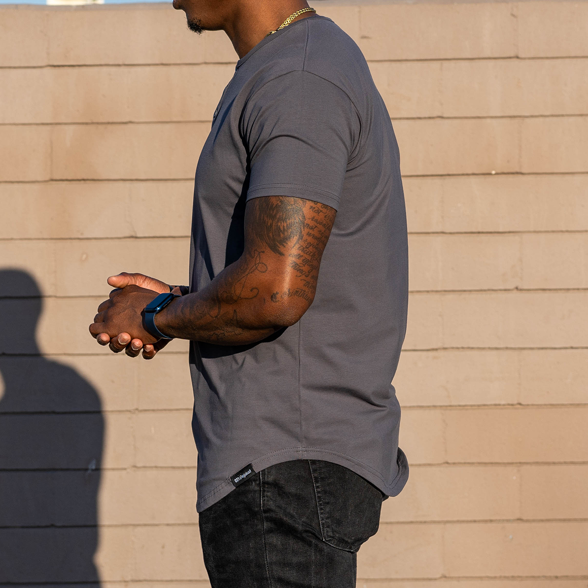 021 ESSENTIAL DROP-CUT HENLEY - CHARCOAL